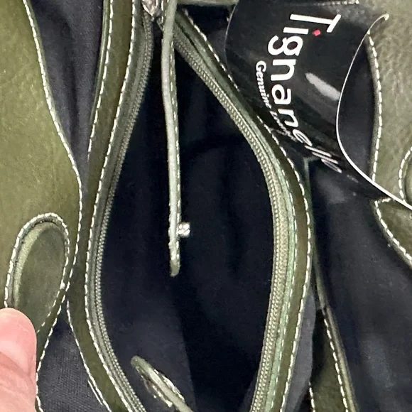 Tignanello Olive Leather Shoulder Bag - Picture 5 of 11